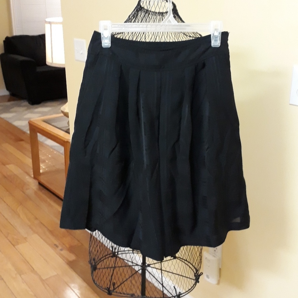 ANN TAYLOR Black Midi Skirt Fully Lined - Picture 6 of 8